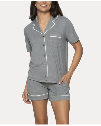 Felina Jessie 2 Pc. Pajama Short Set - Gray