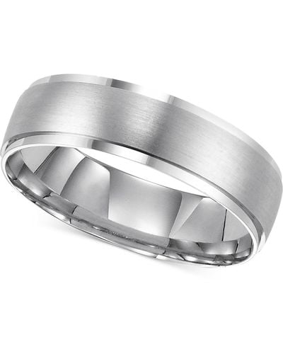 Macy's 14k White Gold Comfort Fit 6mm Wedding Band - Gray