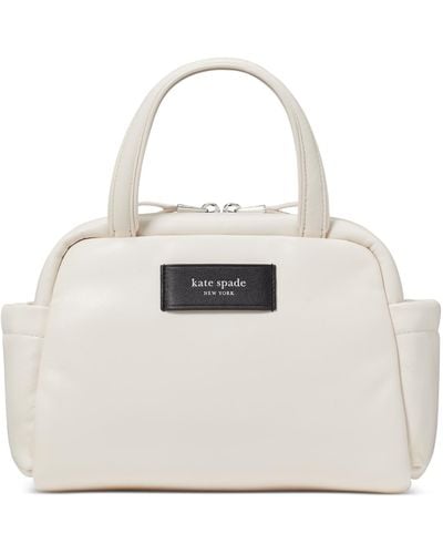 Kate Spade Puffed Smooth Leather Small Satchel - White
