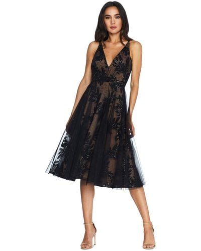 Dress the Population Courtney Sequin And Tulle Dress - Black