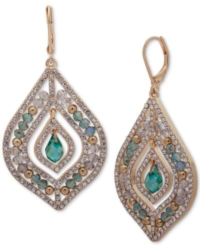 Lonna & Lilly Pave & Stone Beaded Chandelier Earrings - Green