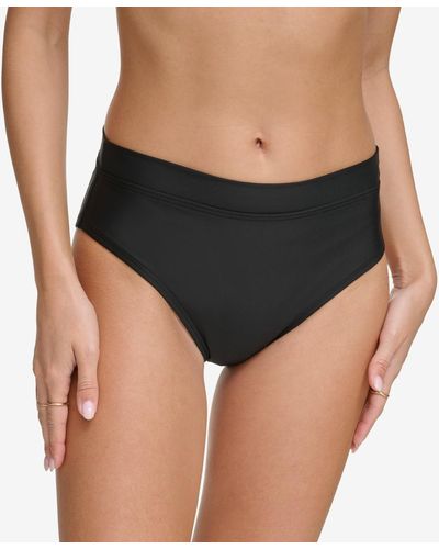 DKNY High Waist Bikini Bottoms - Black