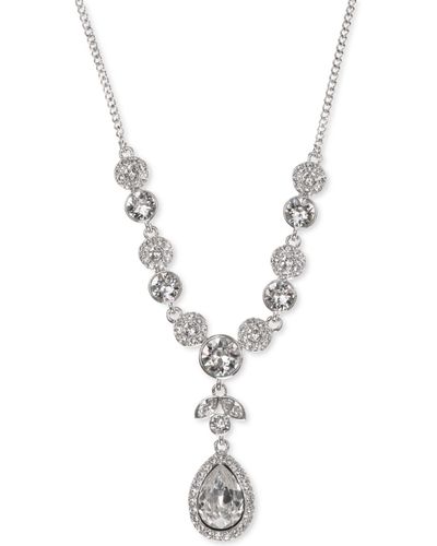 Givenchy Multi-crystal Lariat Necklace - Metallic