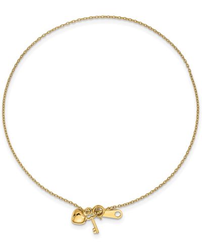 Macy's Heart And Key Anklet - Metallic