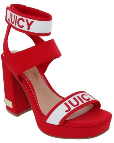 Juicy Couture Glisten Platform High Heel Dress Sandals - Red