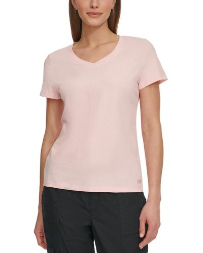 DKNY Sport V-neck Short-sleeve T-shirt - Pink