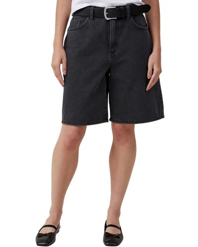 Cotton On Super baggy Denim Jort Shorts - Black