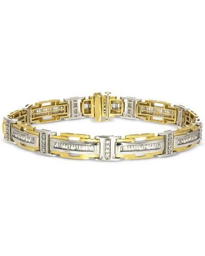 Macy's Diamond Baguette & Round Link Bracelet (2-1/2 Ct. T.w. - Metallic