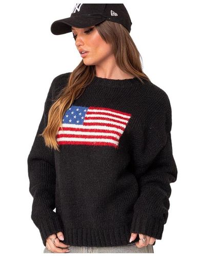 Edikted Usa Oversized Chunky Knit Sweater - Black