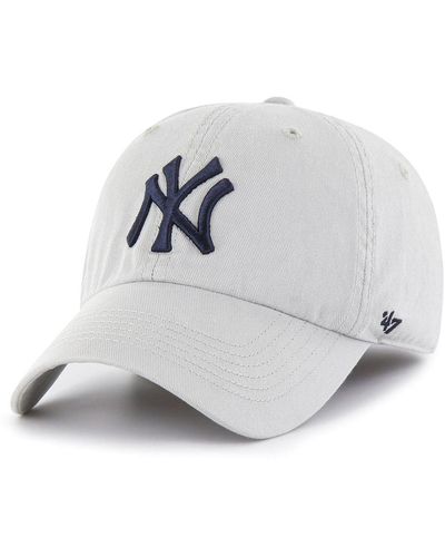 47 Brand Gray New York Yankees Franchise Logo Fitted Hat