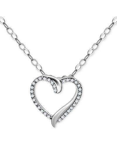 Giani Bernini Cubic Zirconia Open Heart Pendant Necklace - Metallic