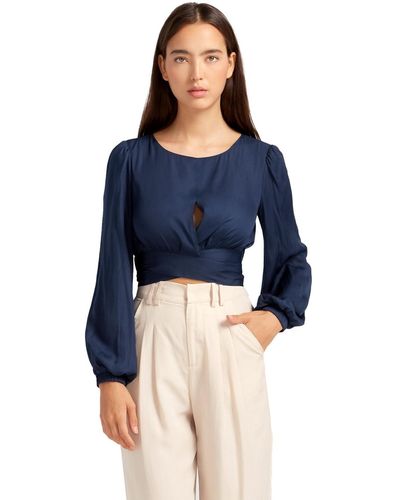 Belle & Bloom No Way Home Cropped Top - Blue