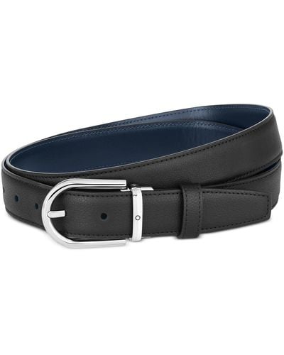 Montblanc Horseshoe-buckle Leather Belt - Blue