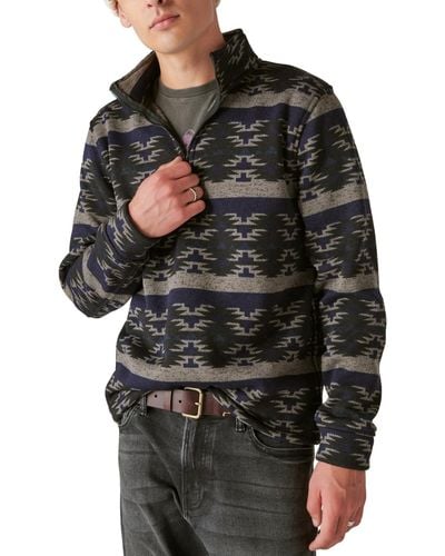 Lucky Brand Los Feliz Half-zip Mock Neck Sweater - Black
