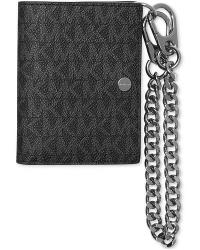 Michael Kors Zip Billfold Logo Wallet & Chain - Black