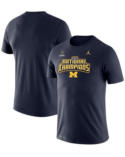 Nike Brand Michigan Wolverines College Football Playoff 2023 National Champions Legend Performance T-shirt - Blue