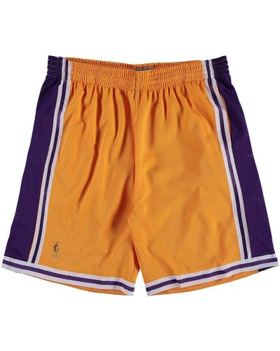 Mitchell & Ness Mitchell Ness Los Angeles Lakers Big Tall Hardwood Classics Swingman Shorts - Metallic