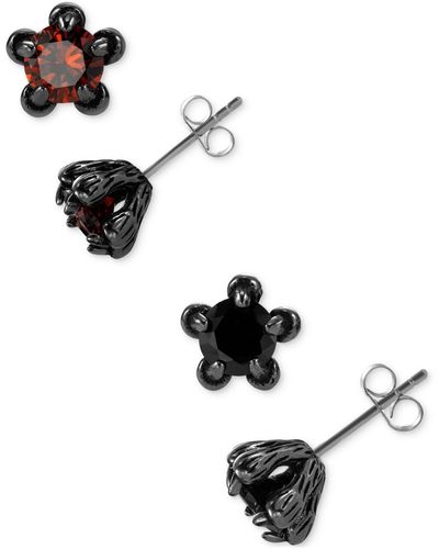 Black Jack Jewelry Jack 2-pc. Set & Red Cubic Zirconia Star-set Stud Earrings - White