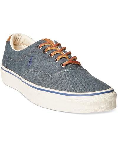 Polo Ralph Lauren Keaton Suede-trim Herringbone Sneaker - Blue
