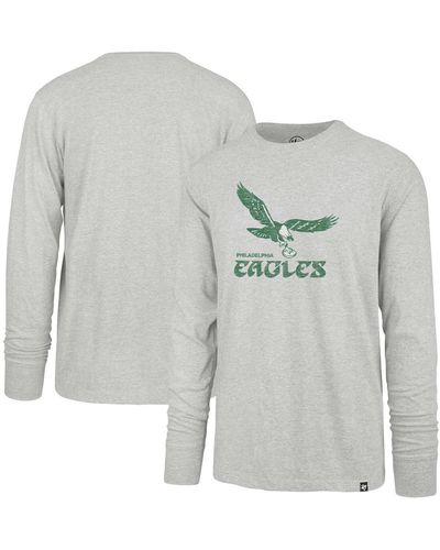 '47 Distressed Philadelphia Eagles Premier Franklin Long Sleeve T-shirt - Gray