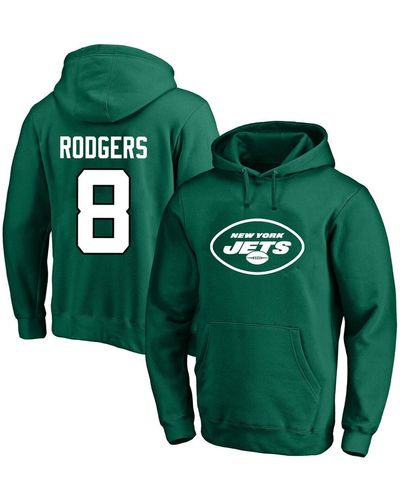 Fanatics Aaron Rodgers New York Jets Big And Tall Fleece Name And Number Pullover Hoodie - Green