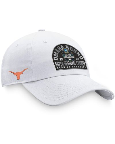Top Of The World Texas Longhorns 2022 Ncaa Baseball Super Regional Champions Locker Room Adjustable Hat - White