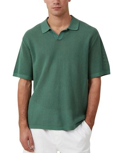 Cotton On Resort Short Sleeve Polo Shirt - Green