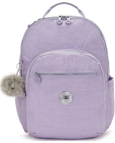 Kipling Seoul Extra Large Candy Metal Nylon 17" Laptop Backpack - Purple