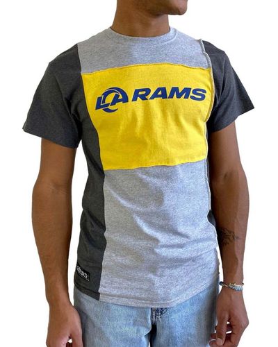 Refried Apparel Heathered Gray Los Angeles Rams Split T-shirt - Blue