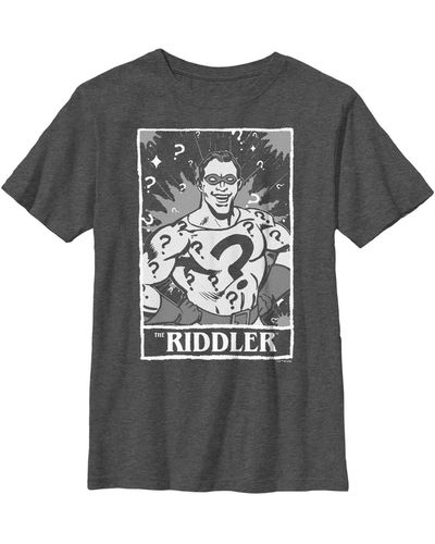 Dc Comics Boy's Batman Riddler Tarot Child T-shirt - Gray