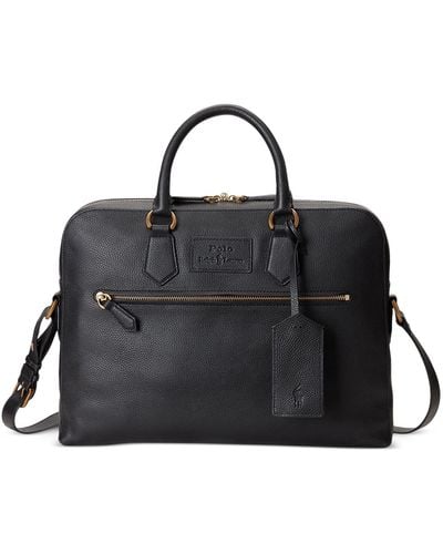 Polo Ralph Lauren Pebbled Leather Commuter Case - Black