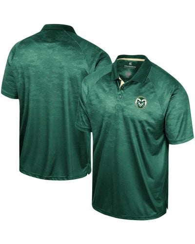 Colosseum Athletics Colorado State Rams Honeycomb Raglan Polo Shirt - Green