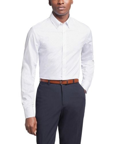 Tommy Hilfiger Th Flex Slim Fit Wrinkle Resistant Stretch Twill Dress Shirt - White