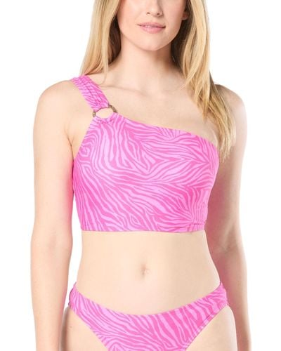 Michael Kors Michael One-shoulder O-ring Bikini Top - Pink