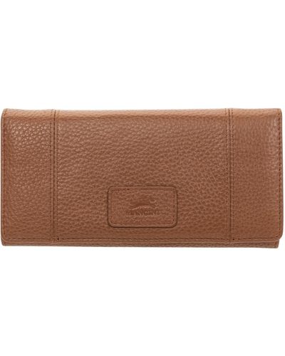 Mancini Pebbled Collection Rfid Secure Trifold Wallet - Brown