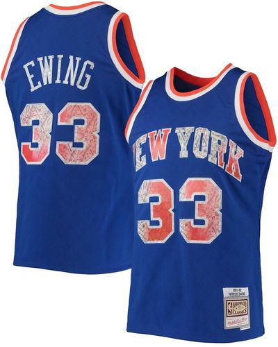 Mitchell & Ness Patrick Ewing New York Knicks 1991-92 Hardwood Classics 75th Anniversary Diamond Swingman Jersey - Blue
