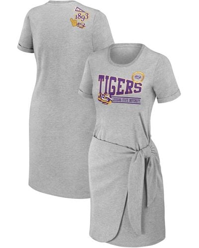 WEAR by Erin Andrews Lsu Tigers Knotted T-shirt Dress - Gray