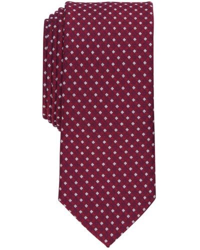 BarIII Slim Duncan Check Tie, Created For Macy's - Red