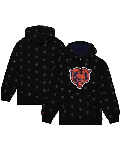 Mitchell & Ness Chicago Bears Allover Print Fleece Pullover Hoodie - Black