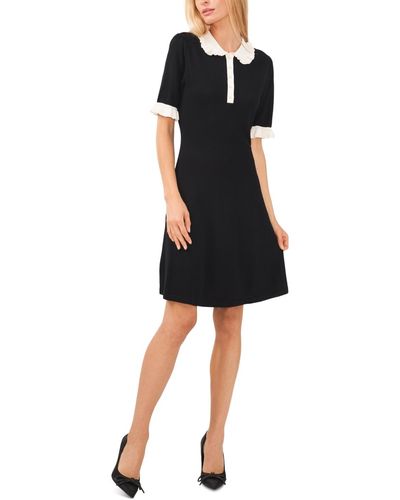 Cece Cotton Short-sleeve Polo Dress - Black