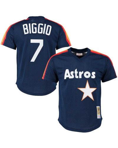 Mitchell & Ness Craig biggio Houston Astros 1991 Cooperstown Collection Mesh Big And Tall Pullover Jersey - Blue