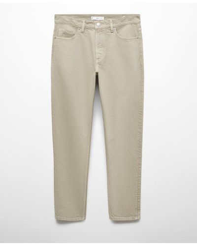 Mango Ben Cotton Tappered-fit Jeans - Natural