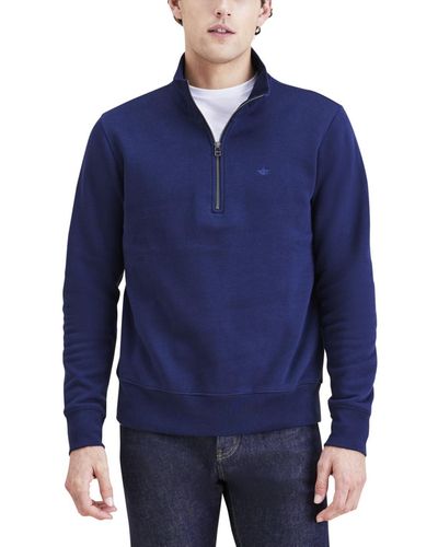 Dockers Classic-fit 1/4-zip Fleece Sweatshirt - Blue