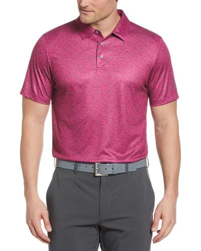 PGA TOUR Golf Bag Graphic Polo Shirt - Pink