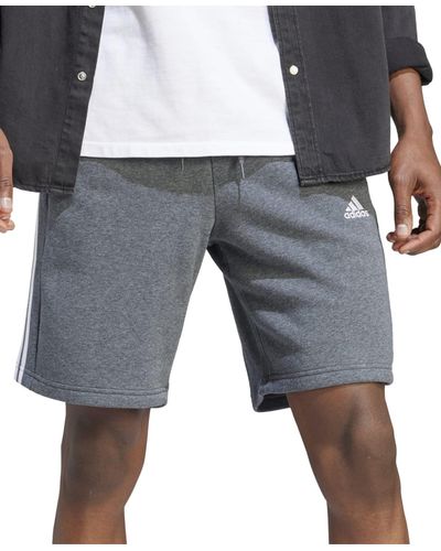 adidas 3-stripes 10" Fleece Shorts - Gray