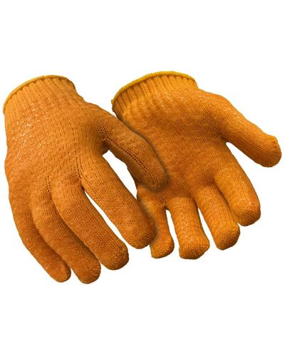 Refrigiwear Double Sided Pvc Honeycomb Grip Acrylic Knit Work Gloves (pack Of 12 Pairs) - Orange