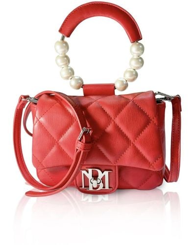 Badgley Mischka Mini Flap Quilted Handbag - Red