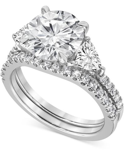 Badgley Mischka Certified Lab Grown Diamond Round Three Stone Bridal Set (4-1/4 Ct. T.w. - White