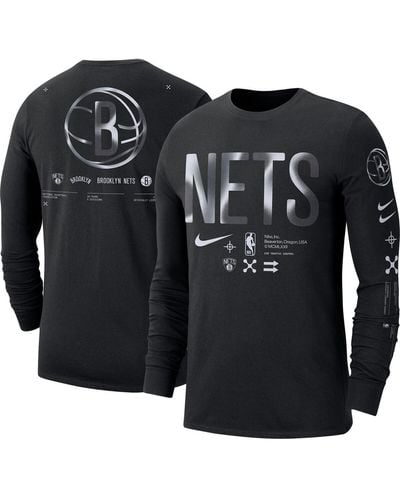 Nike Brooklyn Nets Essential Air Traffic Control Long Sleeve T-shirt - Black