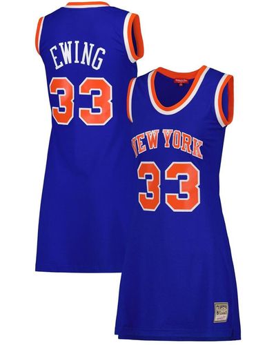 Mitchell & Ness Patrick Ewing New York Knicks 1991 Hardwood Classics Name And Number Player Jersey Dress - Blue